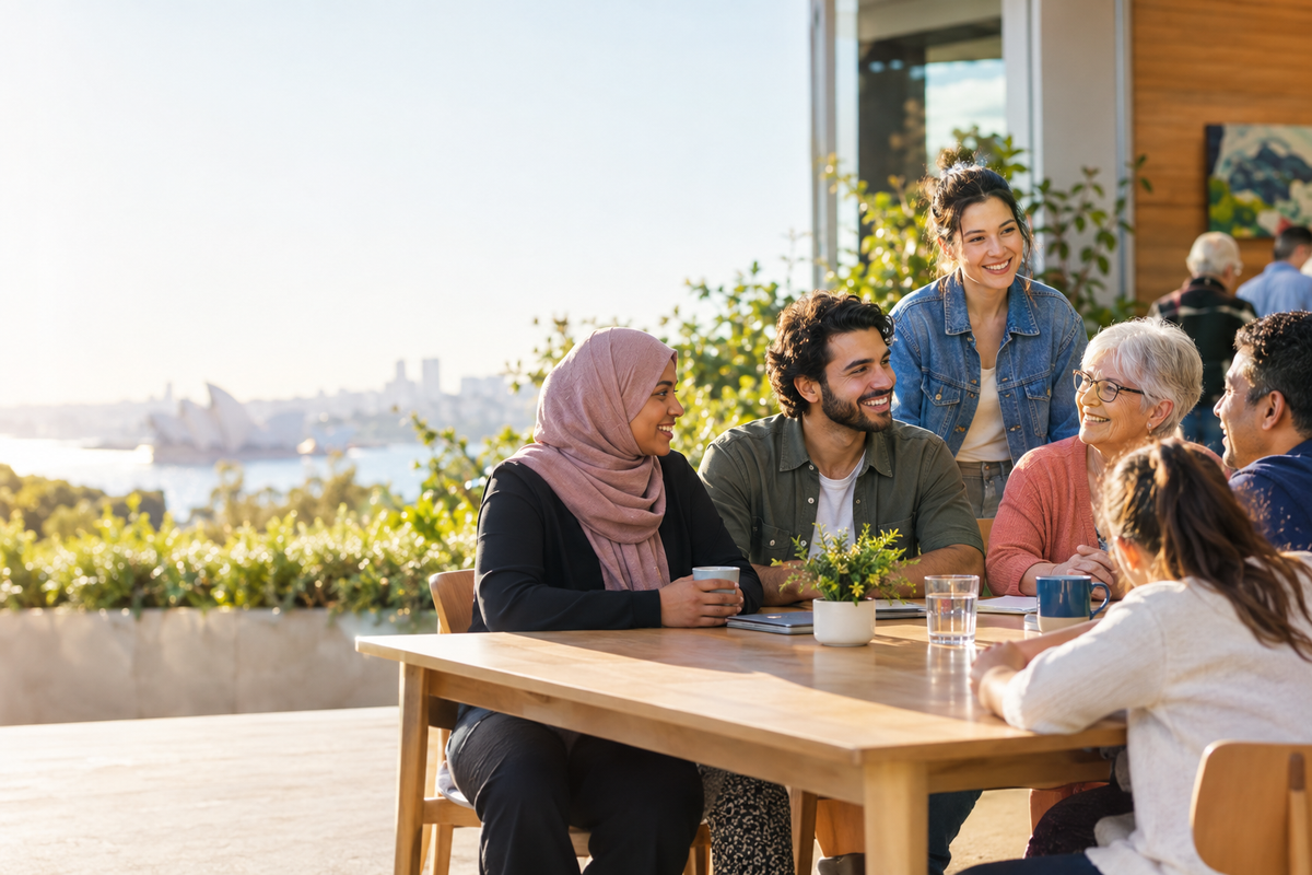 People connecting and building a life in Australia